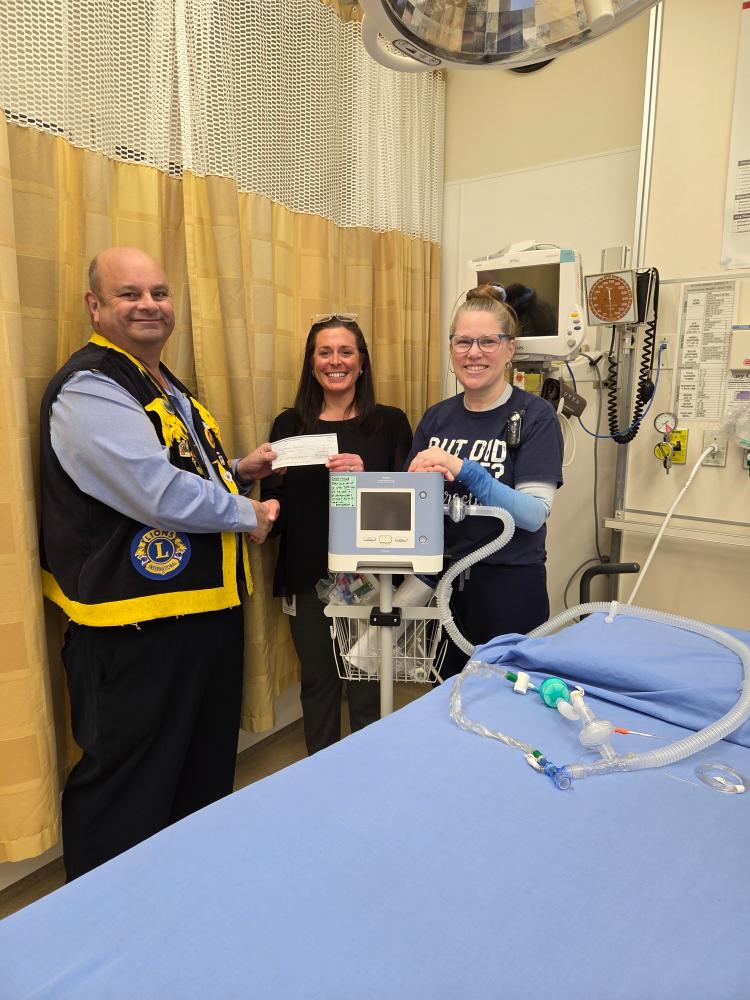 Mattawa Lions Club – Donation towards Ventilator – Apr 2025 Mattawa Lions Club – Donation towards Ventilator – Apr 2025